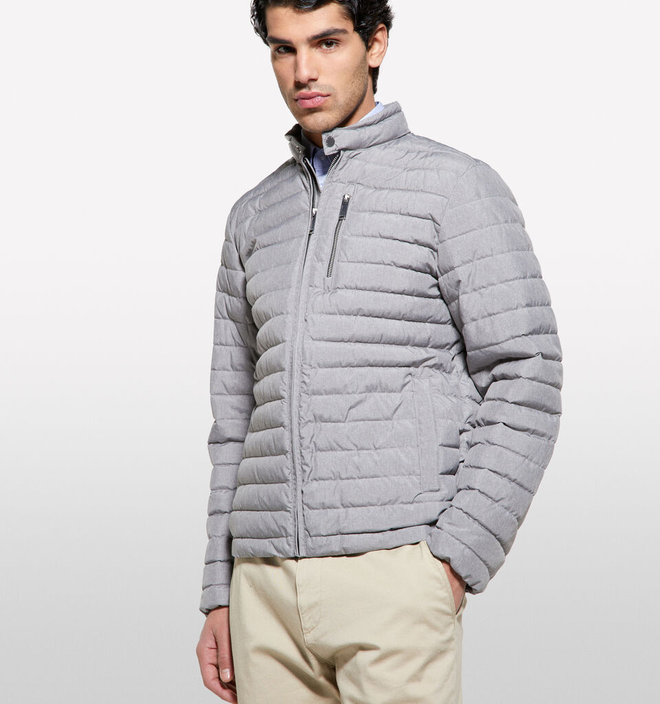 Light gray padded biker jacket - men's puffer jackets and coats - Light Gray | Sisley image number 4